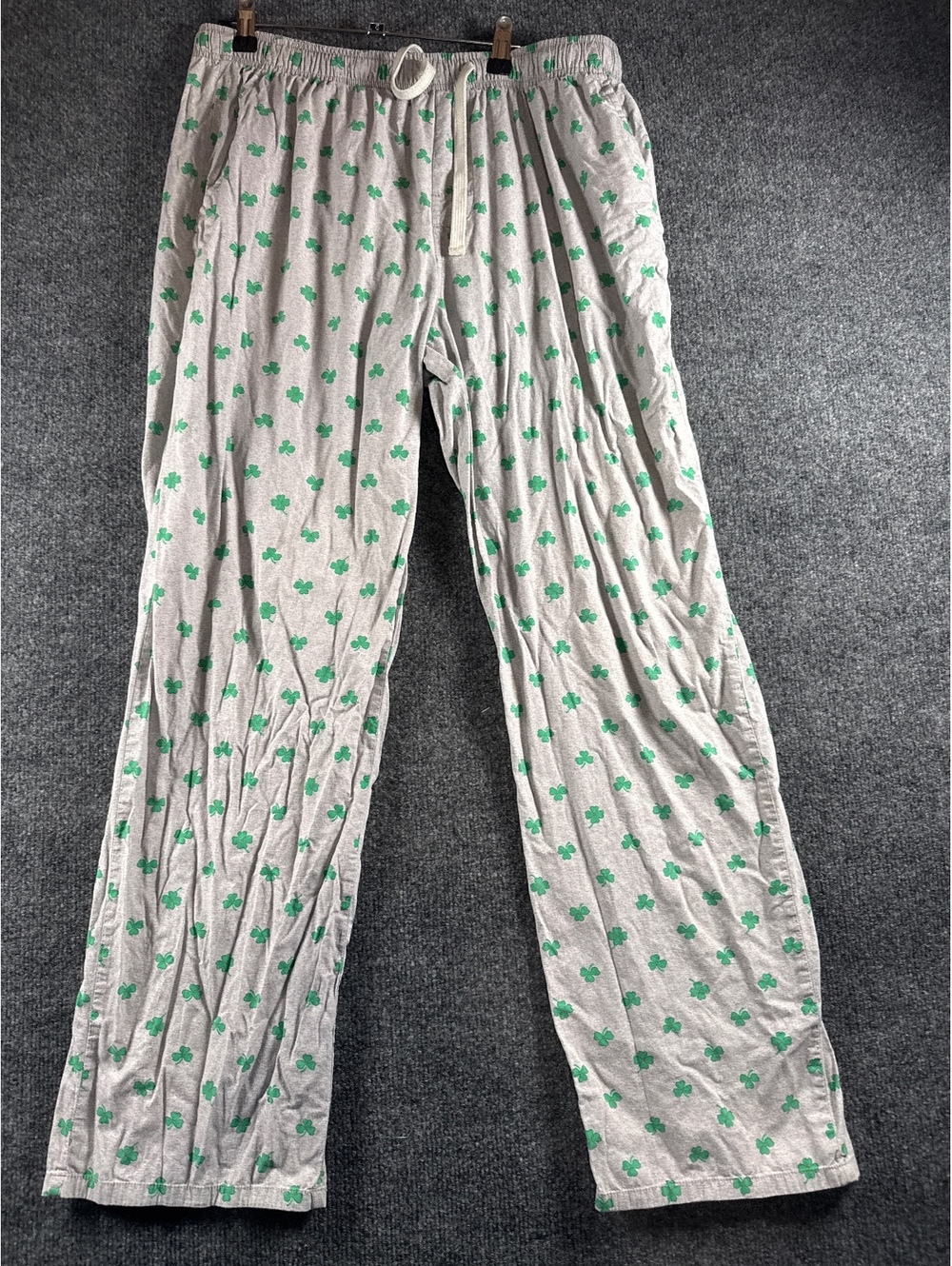 Old Navy Women’s Large Shamrock Clover Pajama Pants Gray Green St Patrick’s